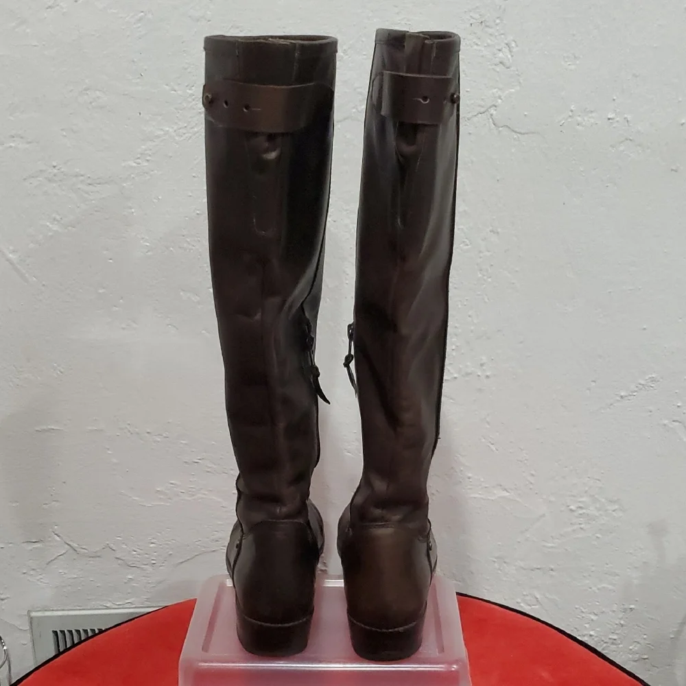 Elegant Brown Leather Knee-High Boots